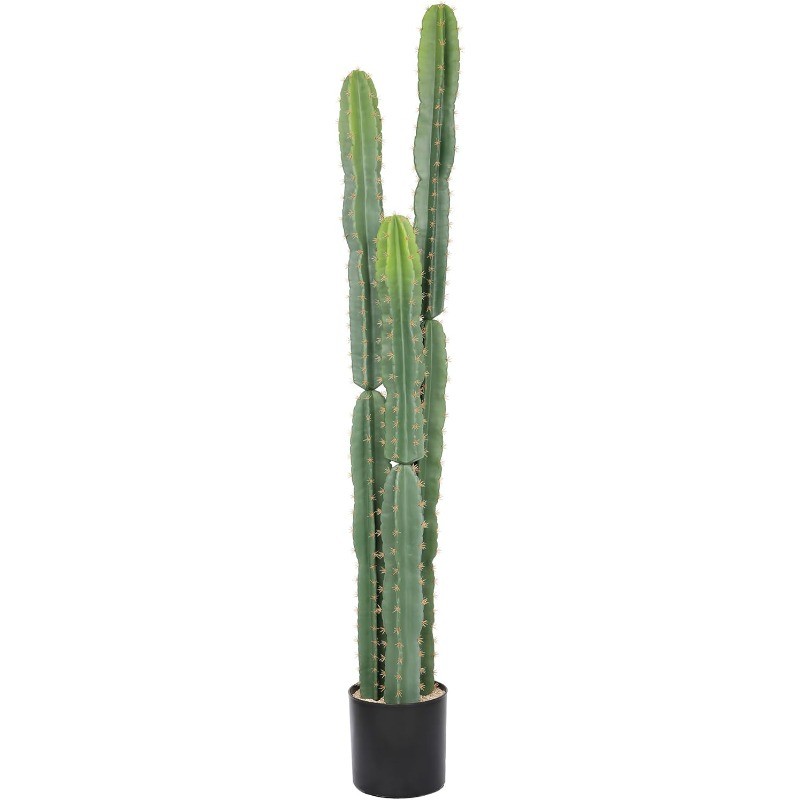 Resistant 5ft Large Artificial Cactus with Black Pot, 60in Realistic Faux Plants