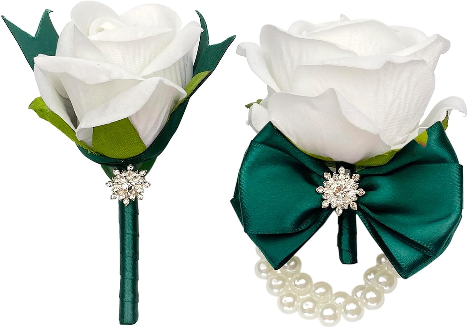 Corsage and Boutonniere Set for Wedding Prom Artificial Flower Corsage Wristl…