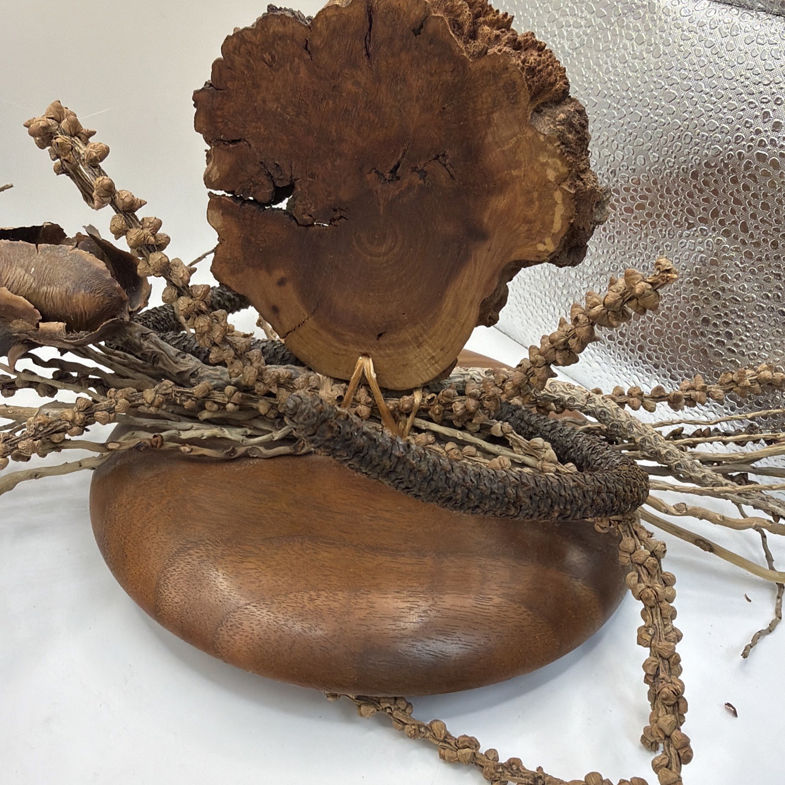 Drift Wood, Dried Pods, Dried Plants Centerpiece Sculpture Shelf Decor Handmade