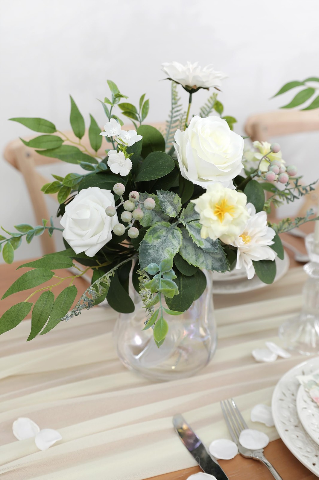 Artificial Greenery Stems Box Set,(Pack of 42pcs) with 8 Kinds of Faux Pink G…