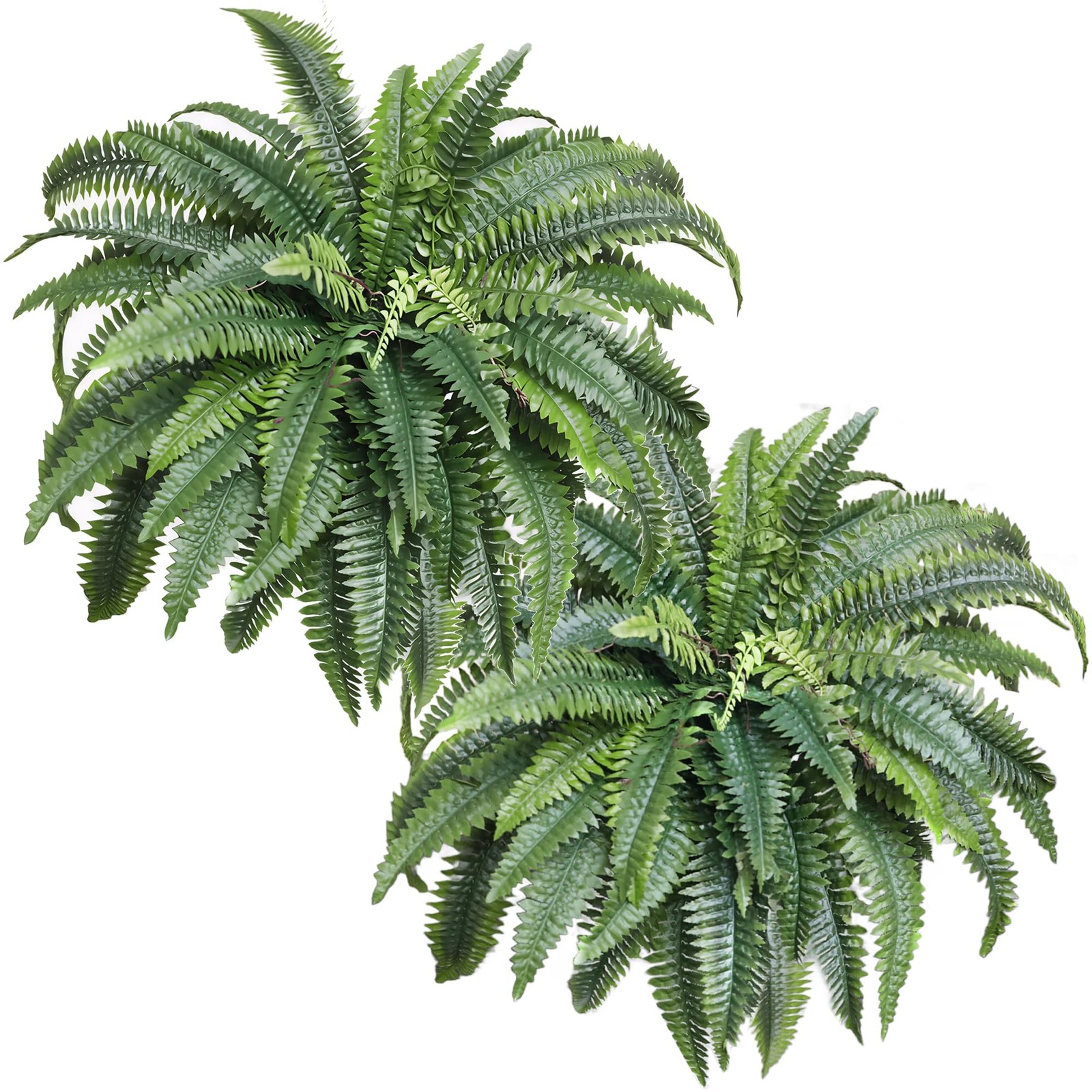 Artificial Boston Ferns, Fake Faux Fern Plants 45 Inch 2 Pack, Green Large Fe…