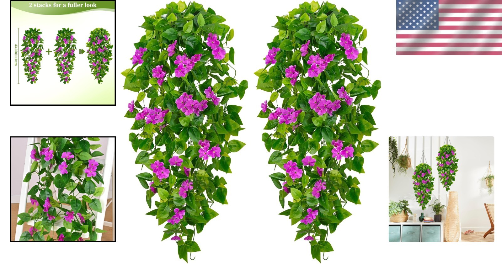 2pcs Eco-Friendly Artificial Pothos Vines – Perfect for Indoor and Outdoor Use