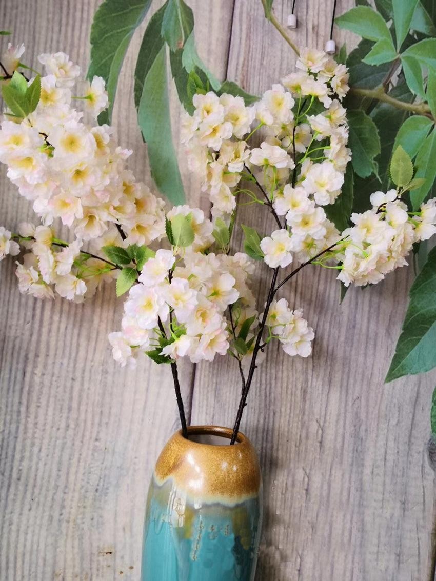 80cm Artificial Cherry Blossom Branch Red Silk Flower Wedding Home Decor Arch