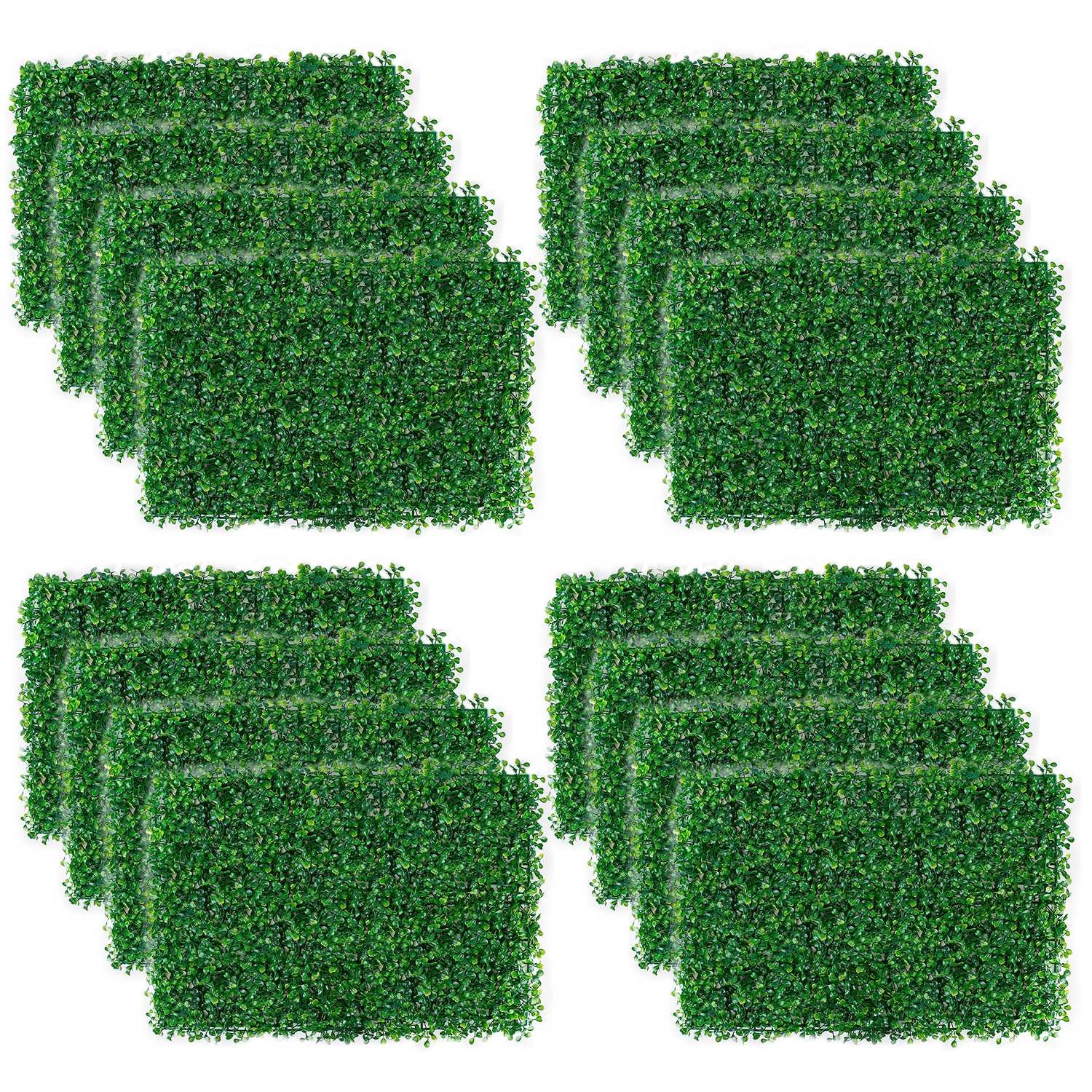 12Pcs 23.6×15.75″ Artificial Boxwood Topiary Hedge Plant Grass Backdrop Fence
