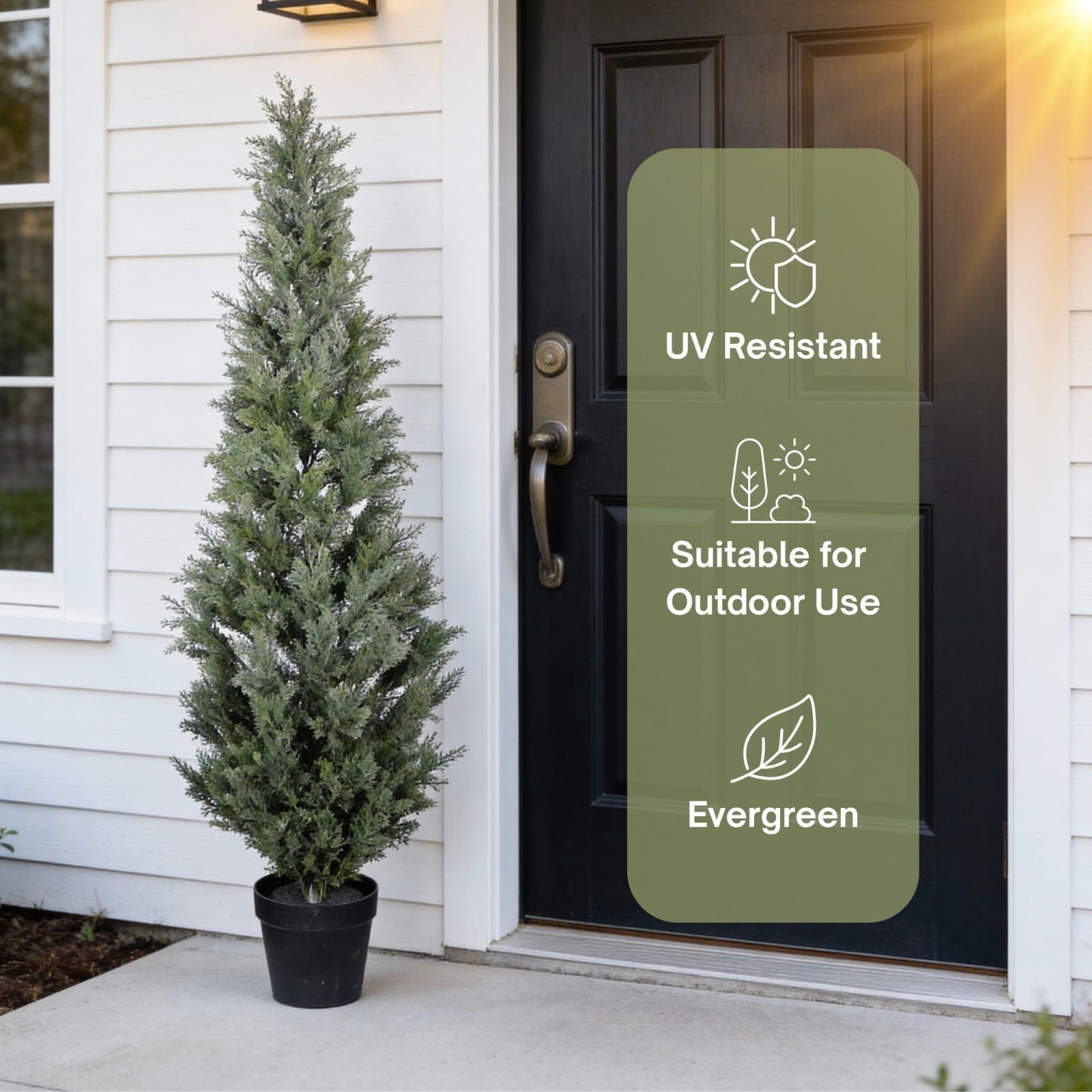 5FT Artificial Cypress Tree Tall Realistic Indoor Outdoor Plants for Home Decor