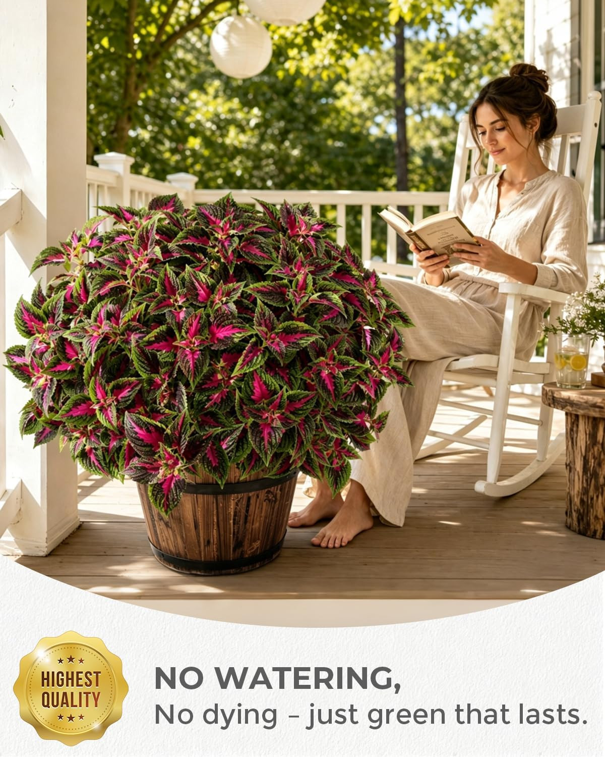 10 Pcs UV Resistant Faux Coleus Bush for Outdoor Decor & Hanging Baskets