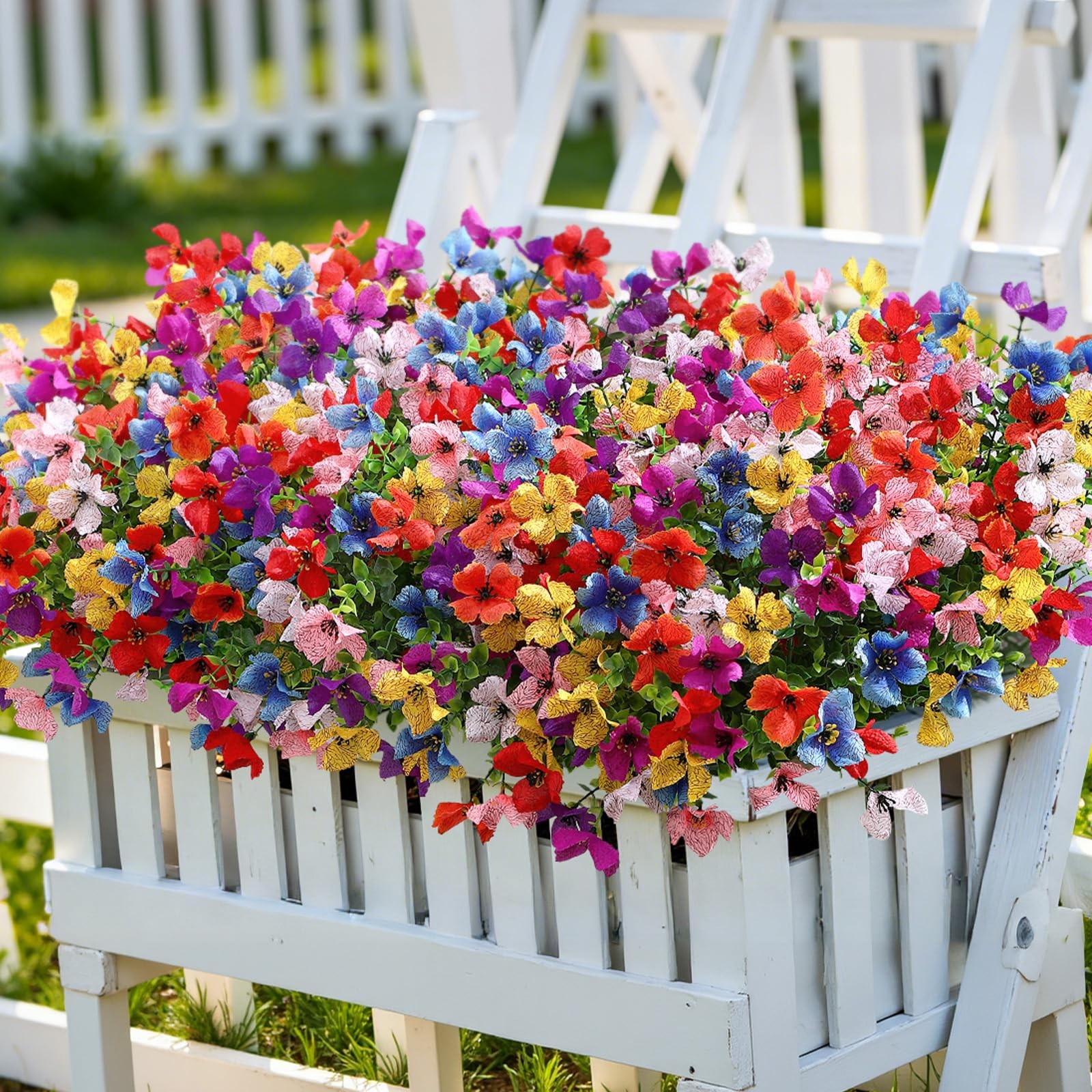 SHareconn 40 Bundles Artificial Flowers Outdoors Decoration, Fake Silk mums E…