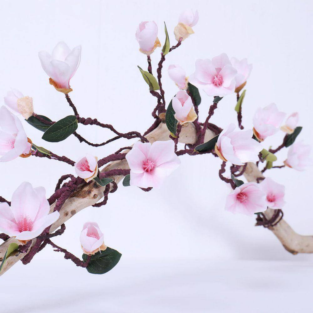 10 In. Magnolia Series Pink Artificial Magnolia Flower Tree Vine for Wedding Arc