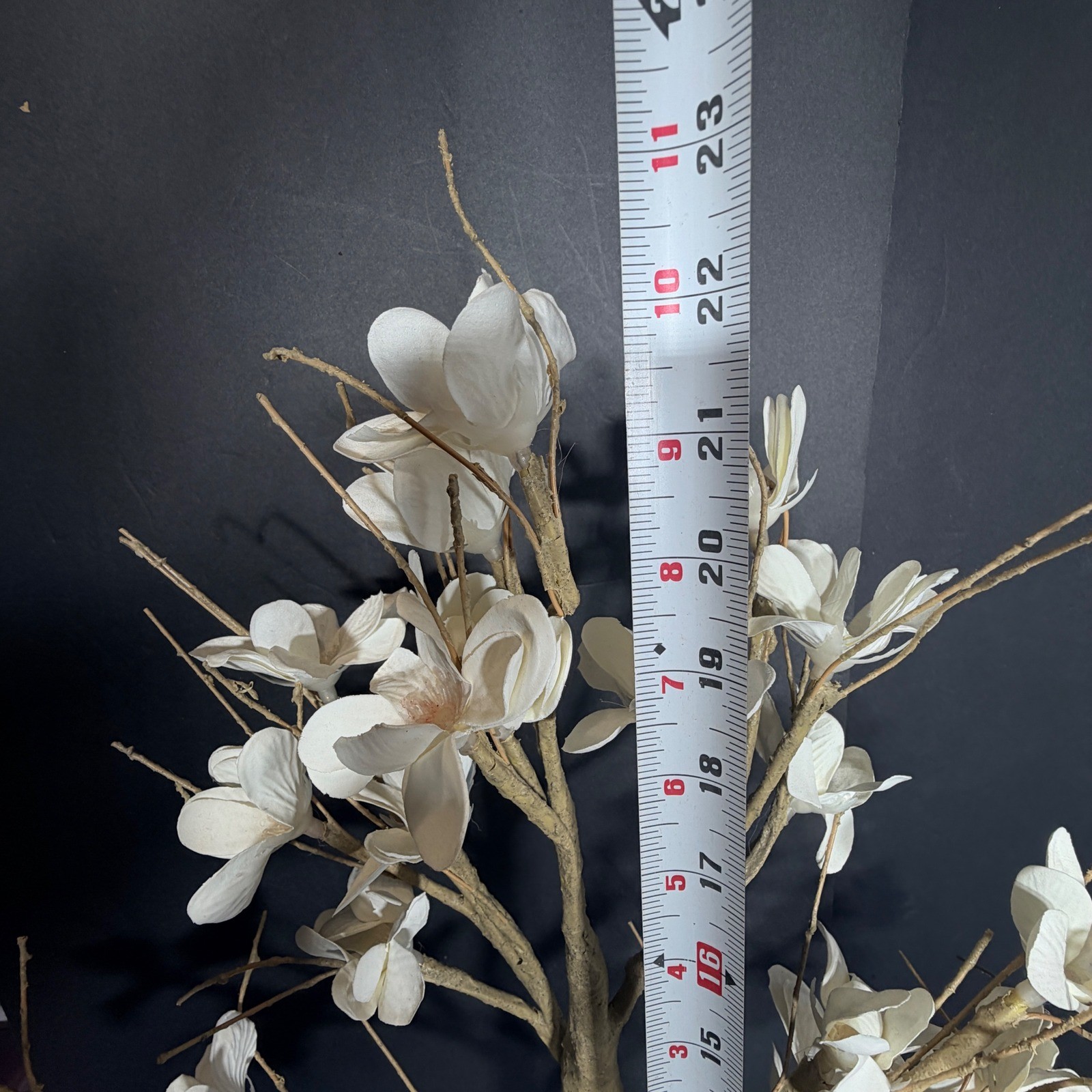 Gorgeous Lighted LED Magnolia Flower Tree White 24” Tabletop Decor Timer 5V DC