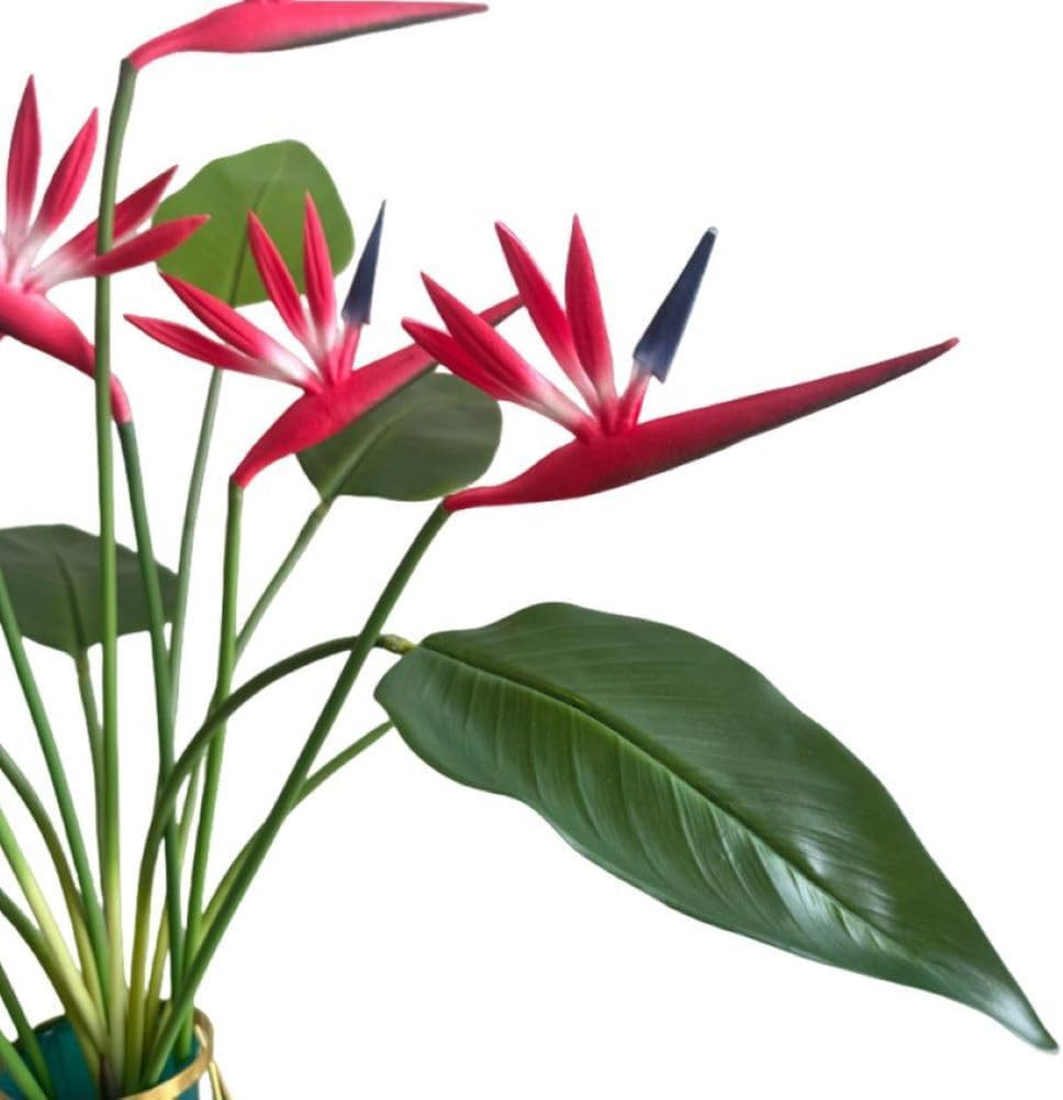 8 Pack Artificial Flowers Bird of Paradise, Green | 21-1/2 Inch, Plant