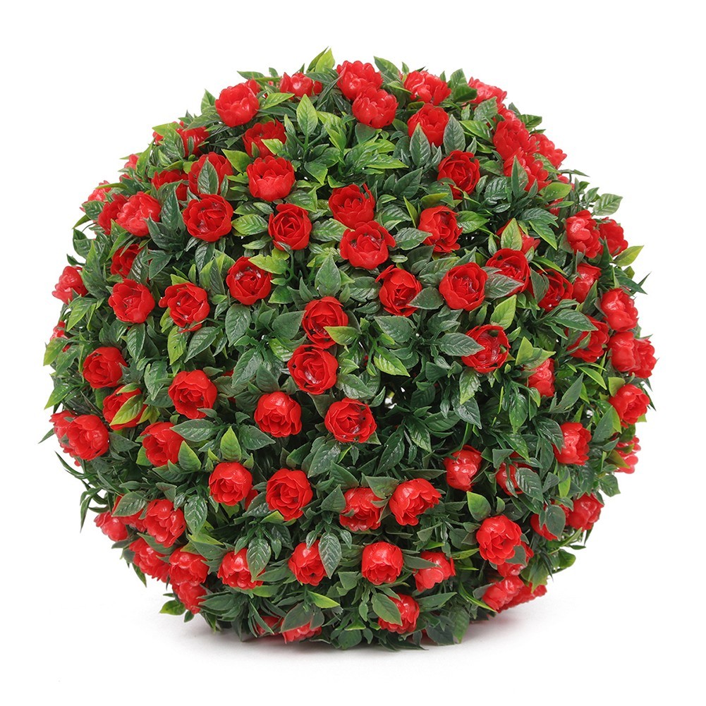Set of 2 Faux Plant Balls Artificial Flower Balls 25cm for Hanging Decoration