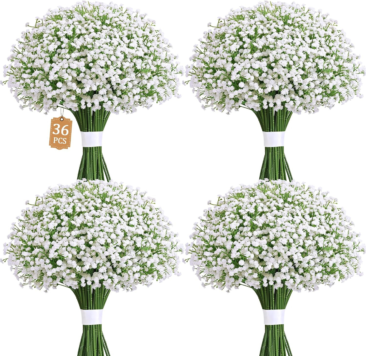 36 Pcs Real Touch Baby Breath Flowers for Wedding & Home Decor
