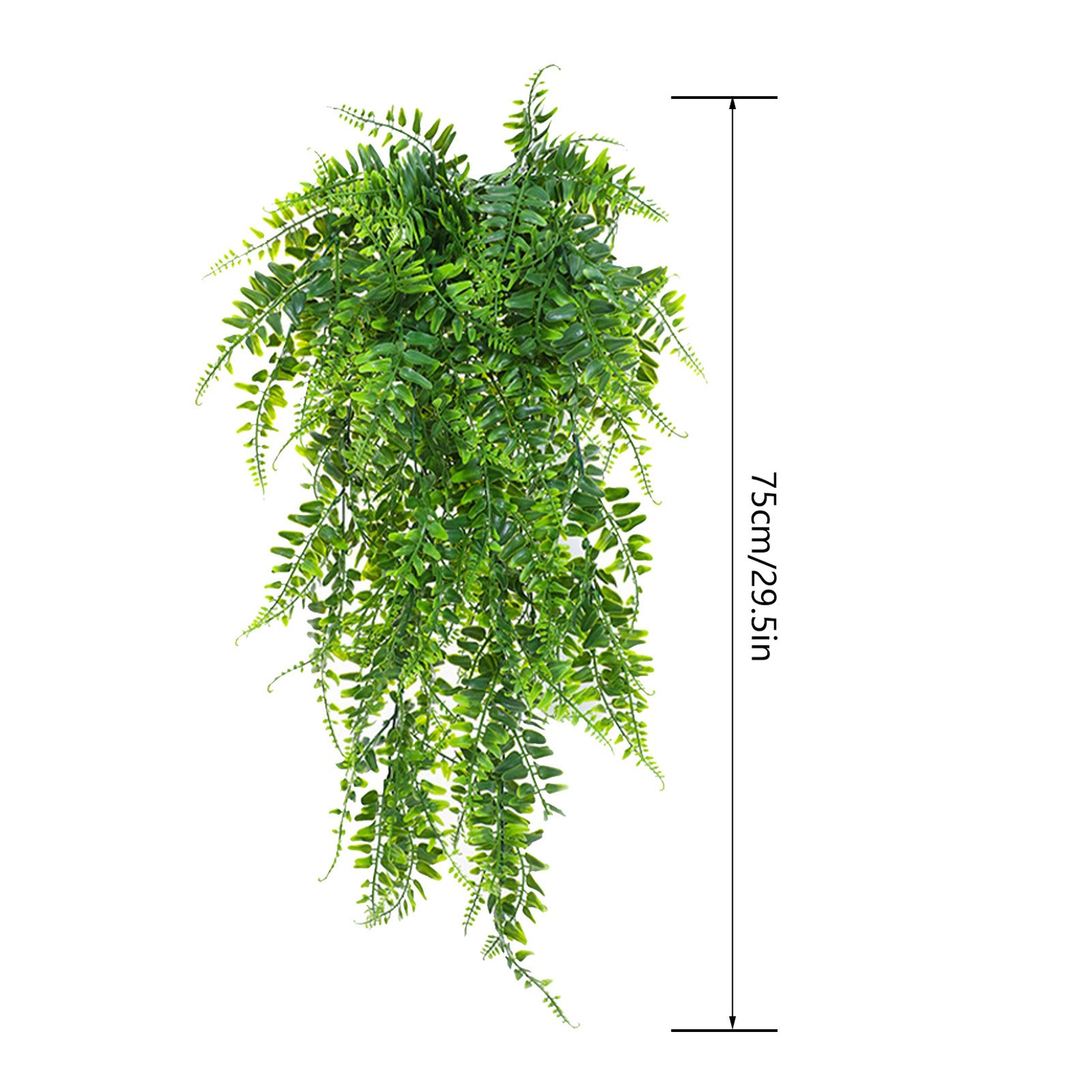 2pcs Artificial Hanging Plants Fern Lifelike Decoration For Home Green 75cm
