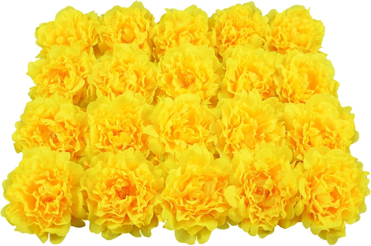 20 Pcs 5″ Silk Peonies, 6″ Stems No Leaf Artificial Flowers Decor