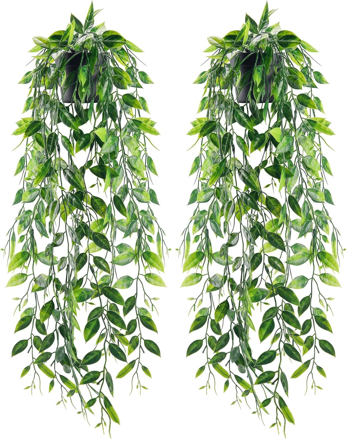 3Pcs Fake Plants Hanging Artificial Decor Faux Potted Eucalyptus Plants for Boho