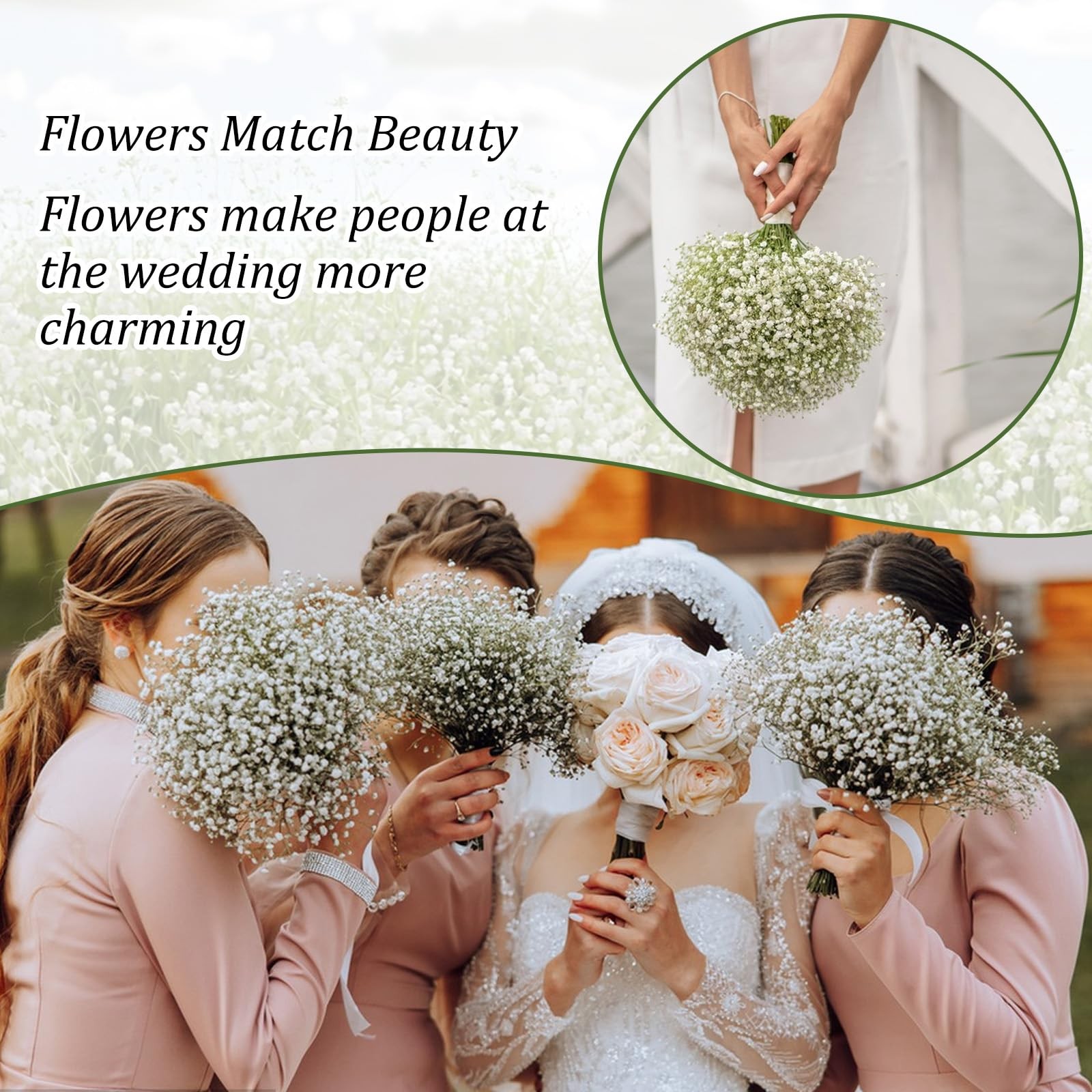 80 Pcs Babys Breath Artificial Flowers Plastic Baby Breath Flowers Bulk Faux …