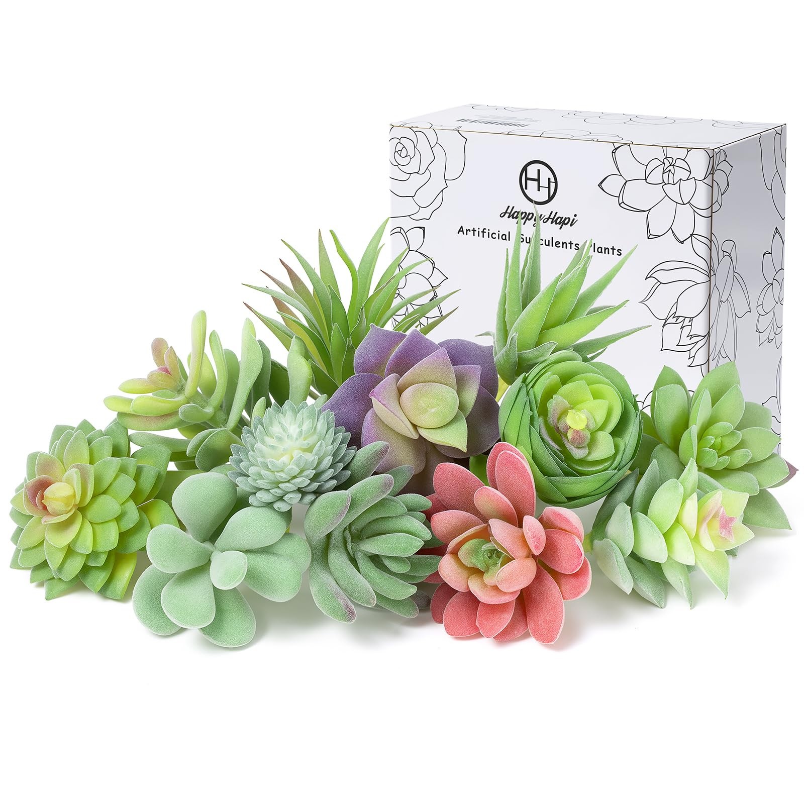 12 Pcs Artificial Succulents, Mini Fake Plants Unpotted
