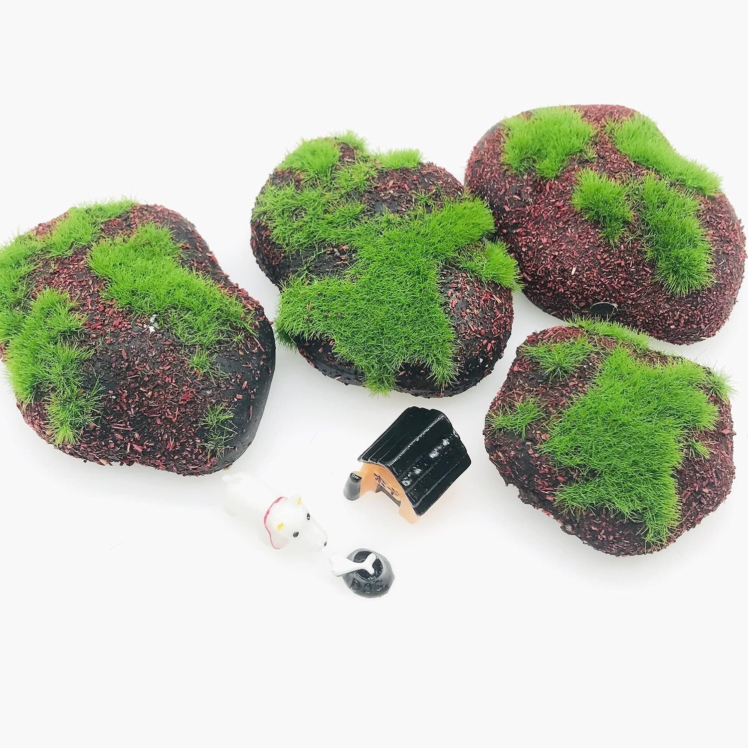 38 PCS Artificial Moss Rocks & Green Balls for Creative Floral Arrangements