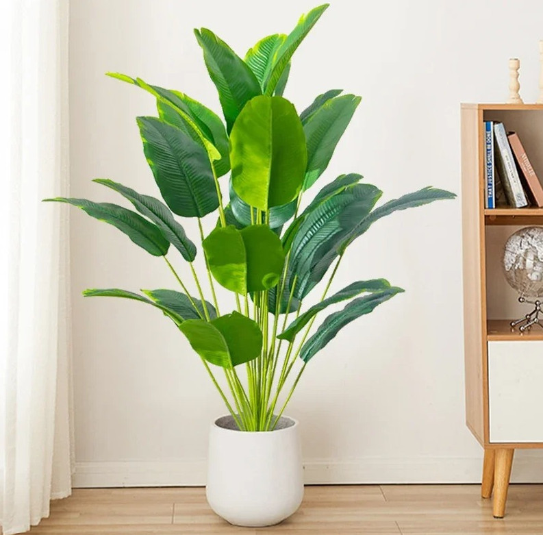 1pc Artificial Plants Large Tropical Palm Tree Fake Banana Plants Leaves Real