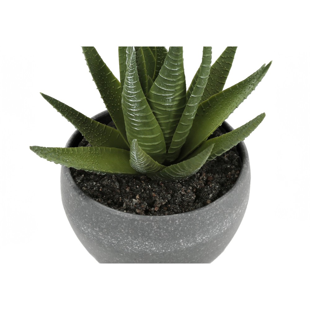 3Pcs 6in Faux Succulent Plants Grey Cement Pots Table Indoor Home Decor