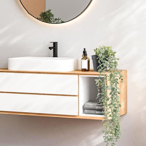 1 Pack Fake Plants Hanging Artificial Decor Faux Potted Eucalyptus Plants for