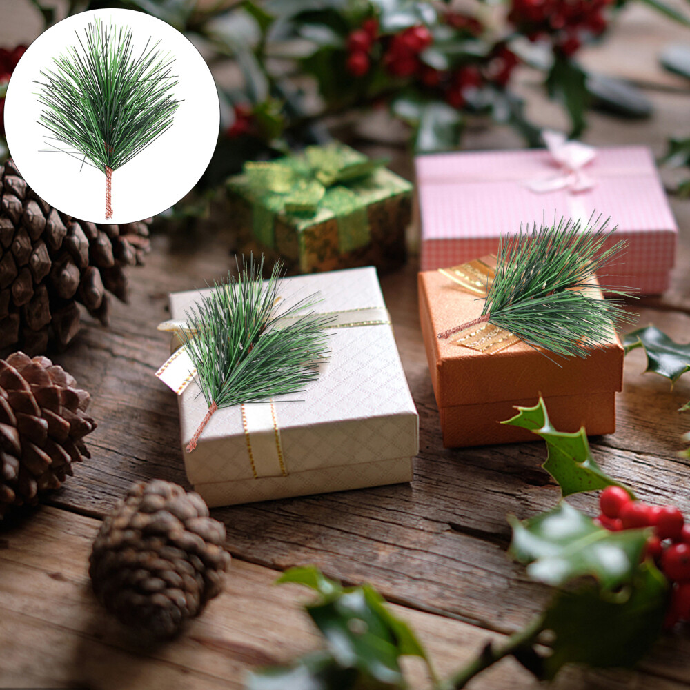 24Pcs Pine Tree Branches artificial green pine needles branches pine floral