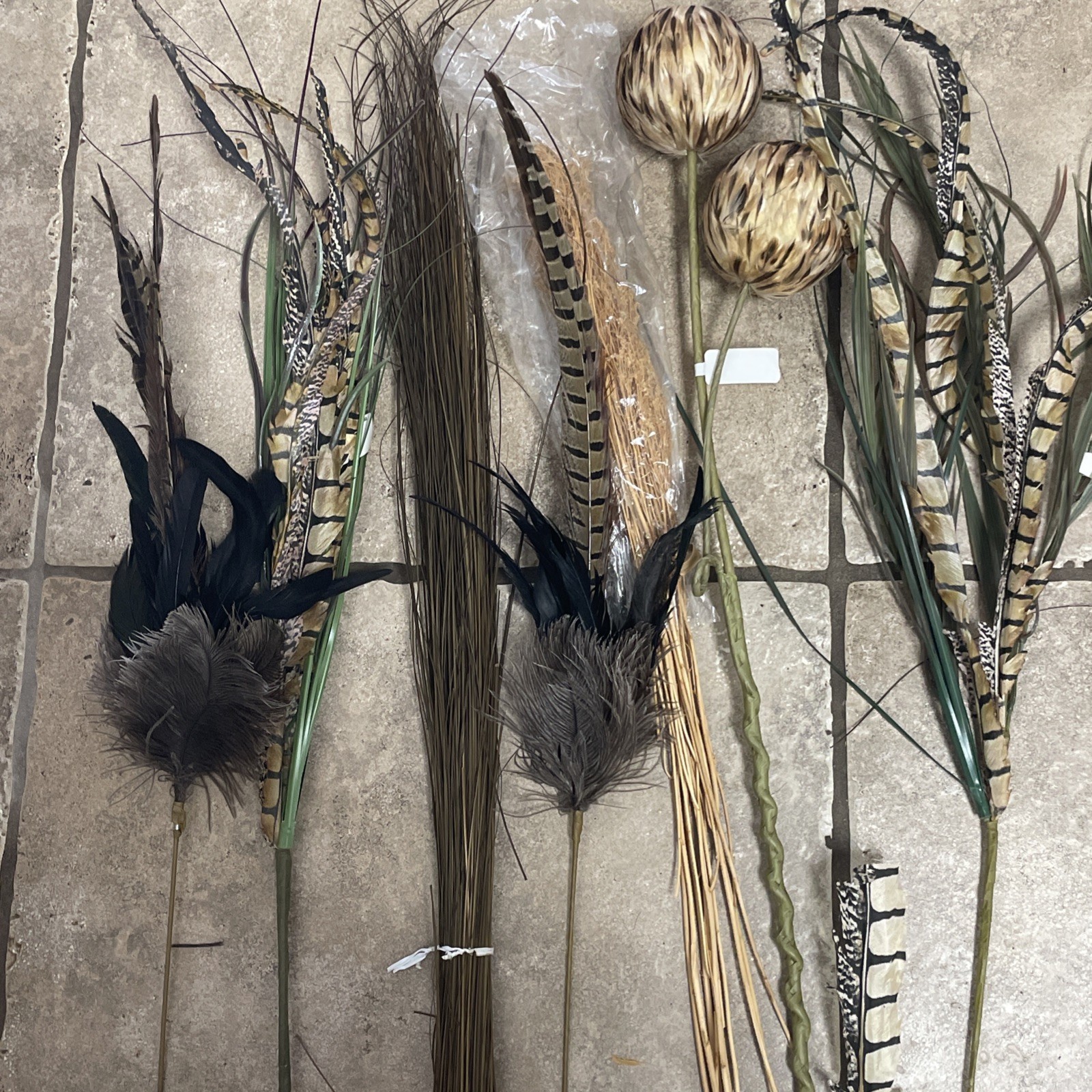 Artificial Silk Faux Flower Stems Bundle 8 Pieces Brown Animal Snake Skin Prints