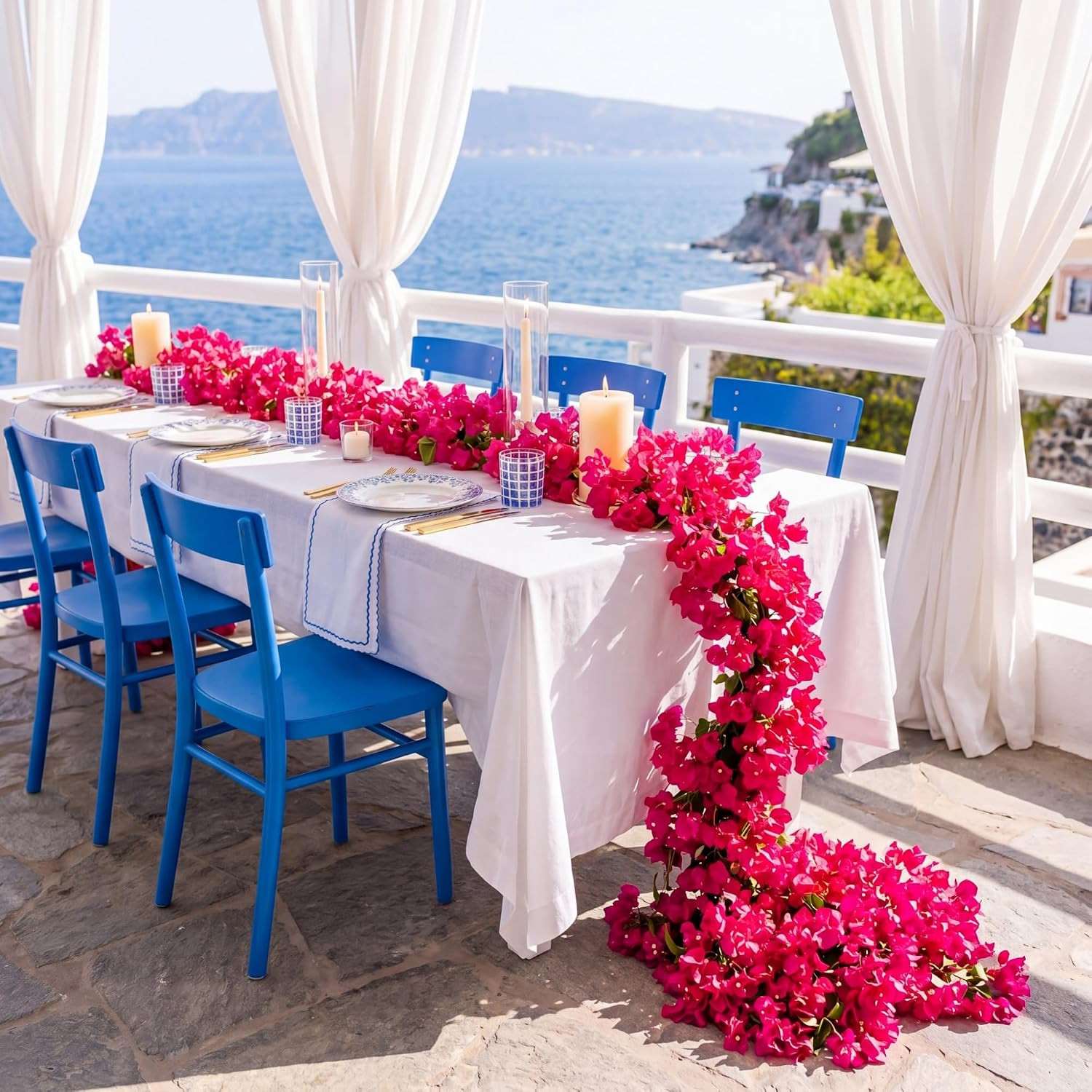 4 Pcs 5.9 Ft Bougainvillea Artificial Flower Garland Faux Bougainvillea Wreaths