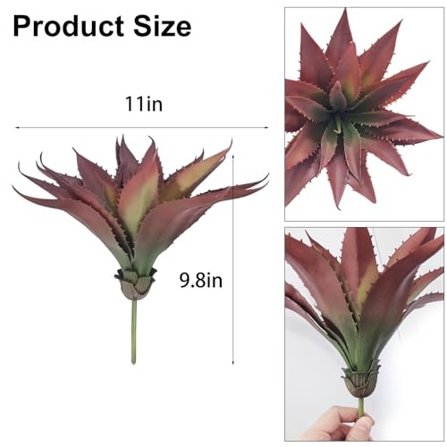 Artificial Aloe Vera Plant, 11Inch Realistic Large Fake Succulents for Red