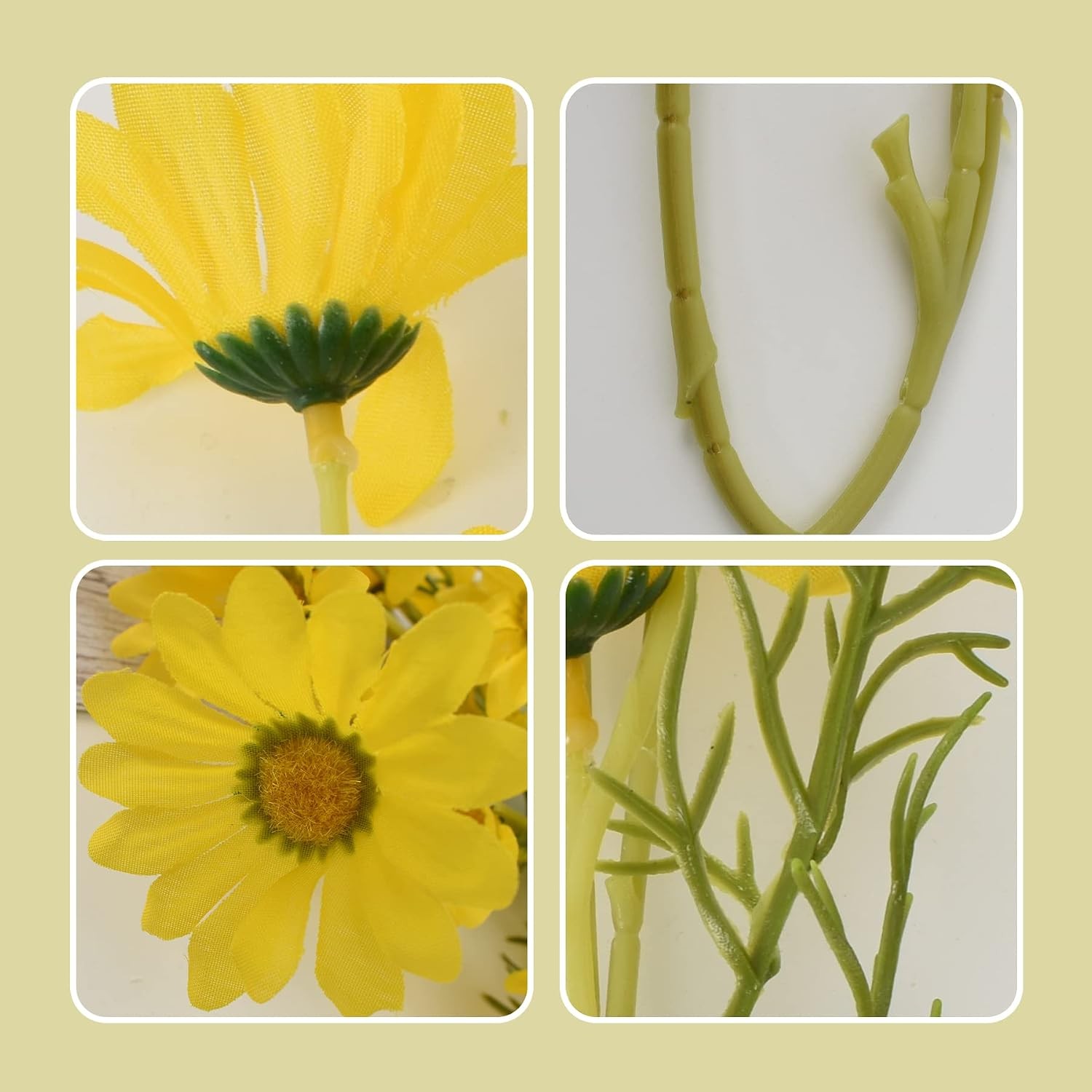 Artificial Daisy Flowers 6 Bundles 21” Faux Silk Daisy Flowers with Stems for