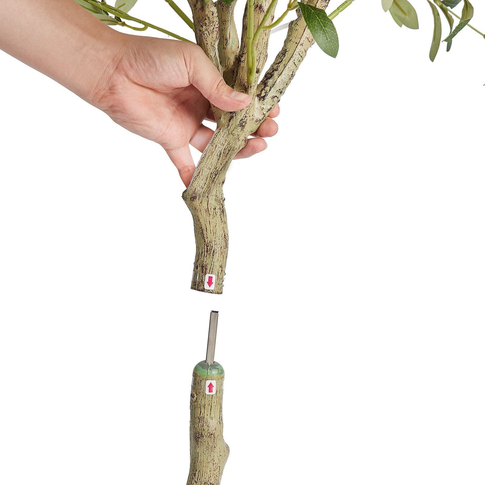 5ft Natural-Looking Artificial Olive Tree, PE, Moss Pot, Anti-Tip Stability