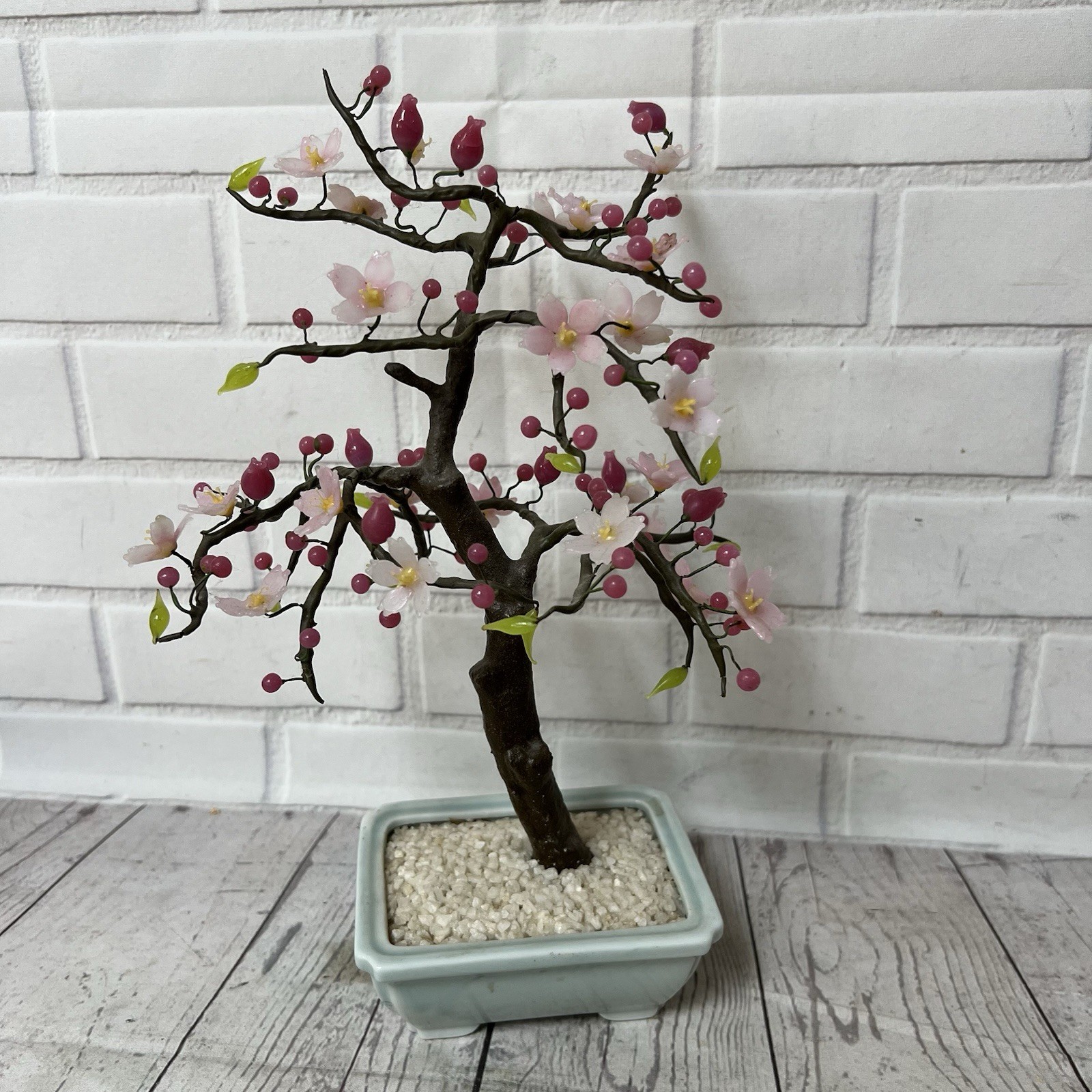 10” Artificial Cherry Blossom Bonsai Tree Decorative Pink
