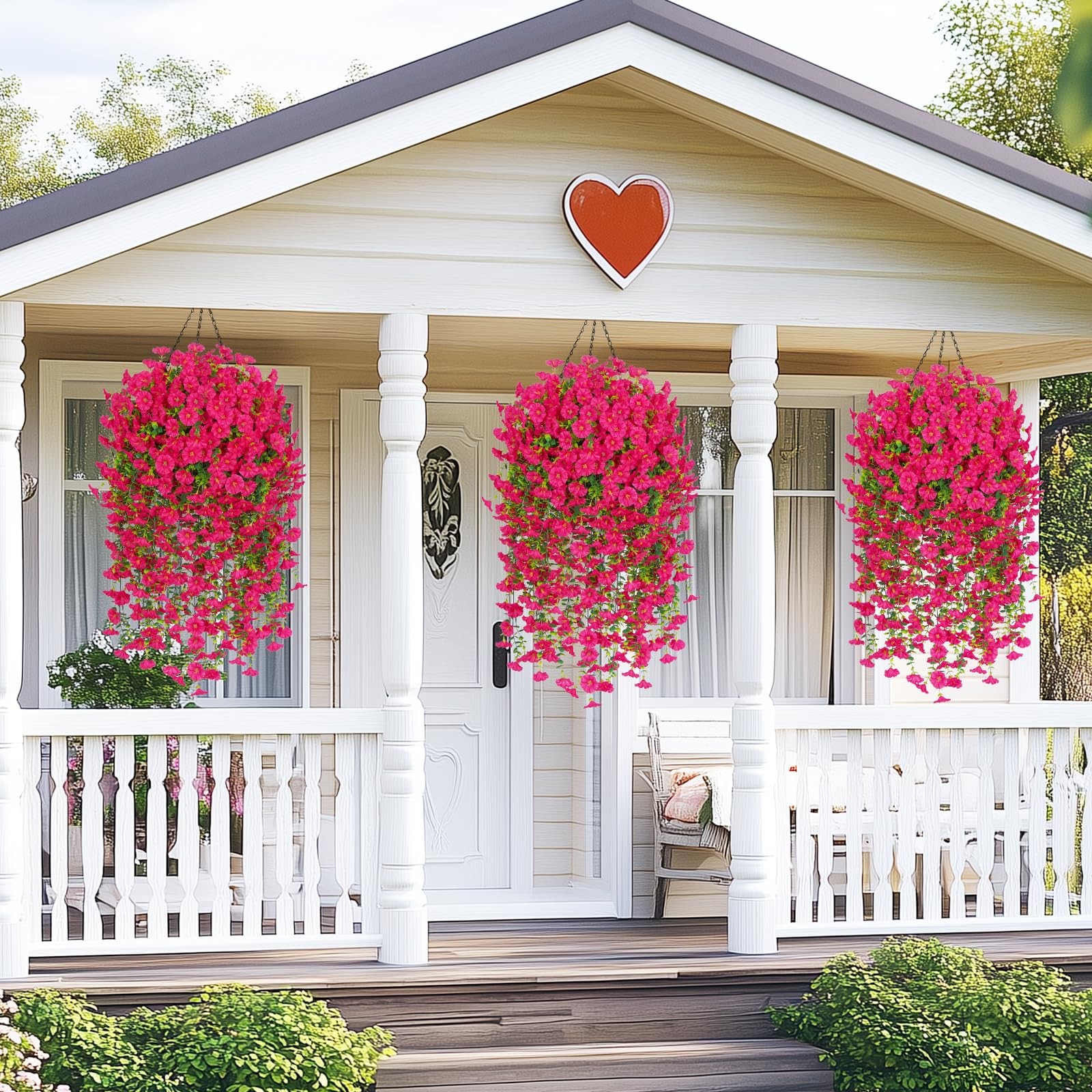 MARTINE MALL 8 Pcs Look Real Artificial Flowers for Outdoors, Realistic Artif…