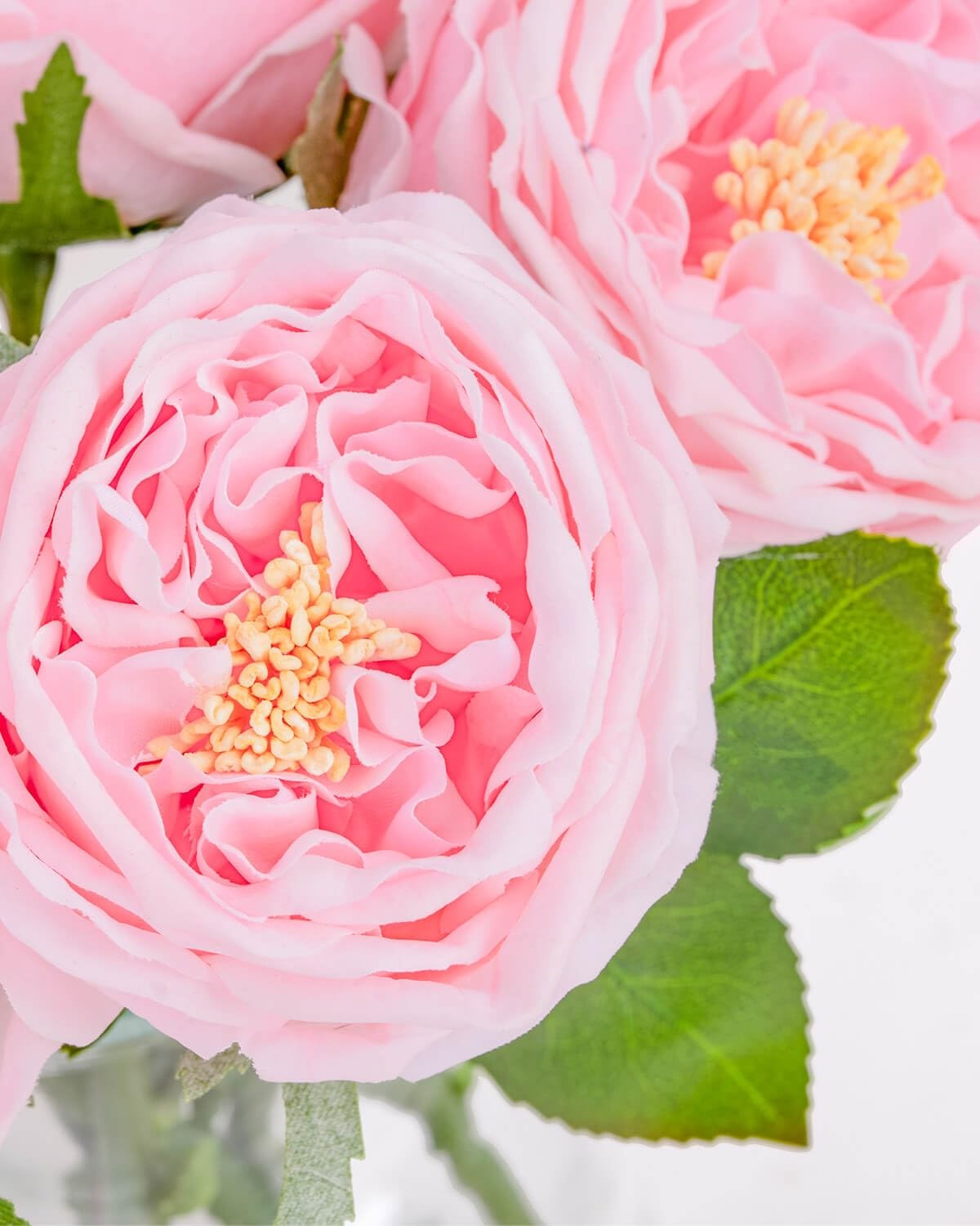 Fake Flowers in Vase Real Touch Pink Roses Peonies Artificial Arrangement