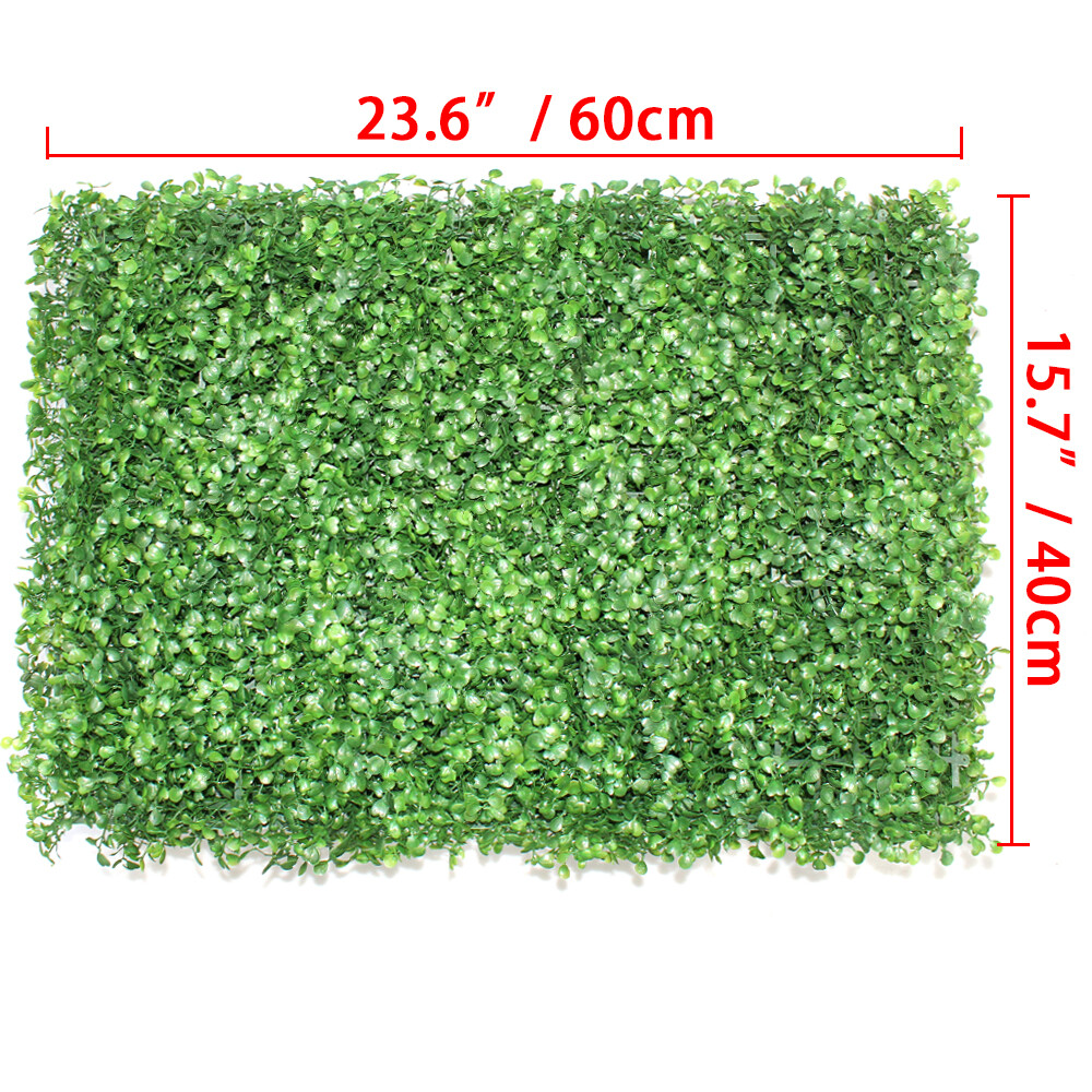 12/24 Pcs Artificial Plant Boxwood Mat Fence Hedge Wall Fake Grass Floral Decor