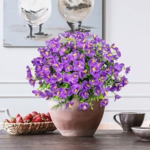 16 Bundles Artificial Pansy Flowers for Outdoors, Mixed Colors | Faux silk