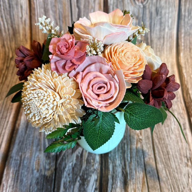 Sola Wood Floral Arrangement 16oz Mason Jar Personalized Custom Home Decor Gift