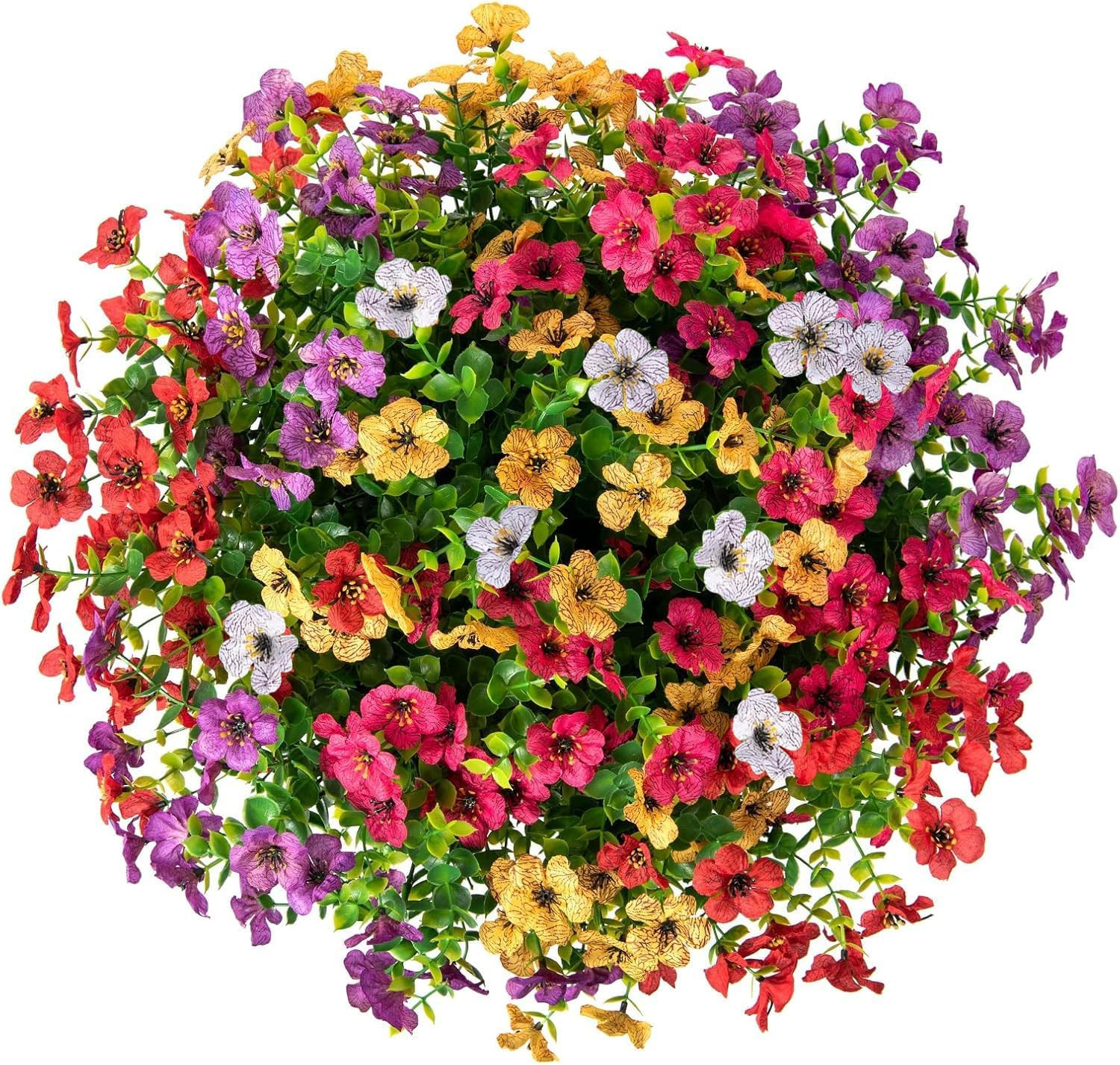 Artificial Faux Hanging Plants Flowers Basket for Summer Outdoor outside Decorat