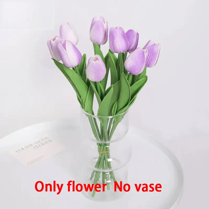 10PC Artificial Tulips Flower PU Realistic Touch Tulip Flowers Fake Tulips Flowe