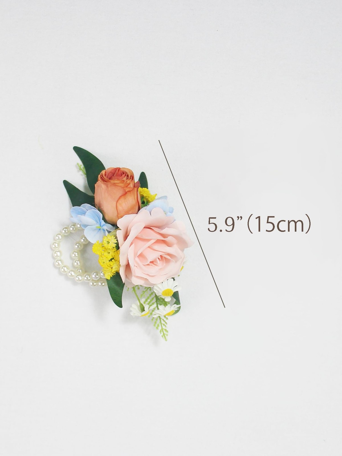 2Pcs Pink Blue Wrist Corsage for Wedding, Prom, Homecoming