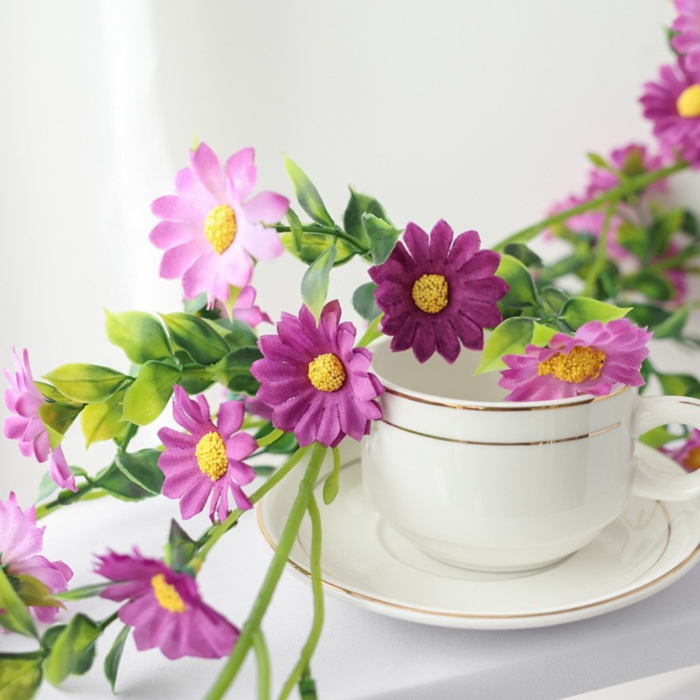 Lightweight Faux Daisy and Sunflower Vine 2 1m for Home and Event Decoration