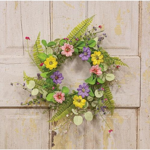 Spring Mix Blossoms Candle Ring / Wreath 6.5″ Inner Diameter Floral