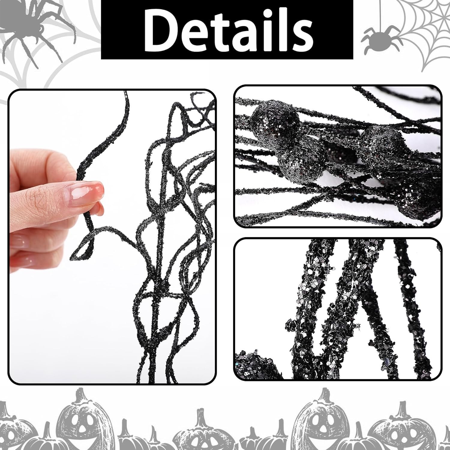 16 Pcs Artificial Halloween Branches Picks Ornaments with 12 Pcs Bats- Fake B…