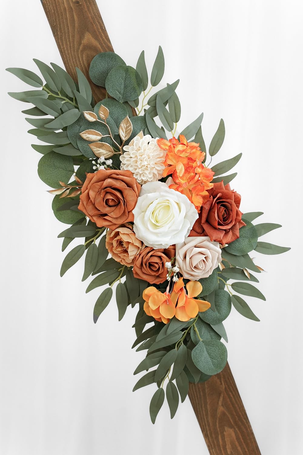 Artificial Flower Swag Set Of 2 Burnt Orange Wedding Arch Welcome Decor