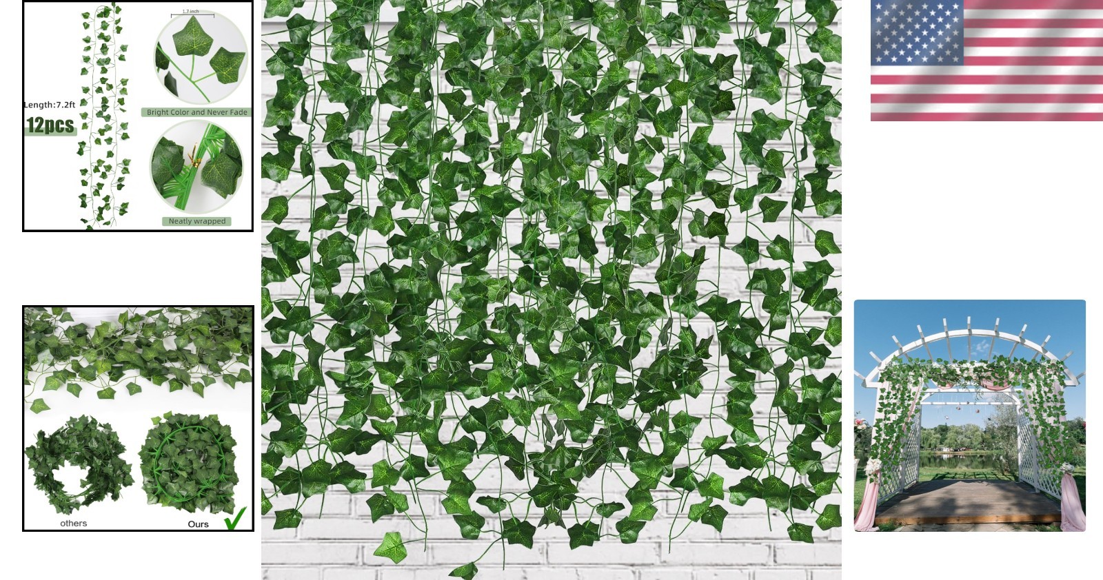 Versatile 86 FT Faux Ivy Garland – 12 Pack Artificial Vines for DIY Decorations
