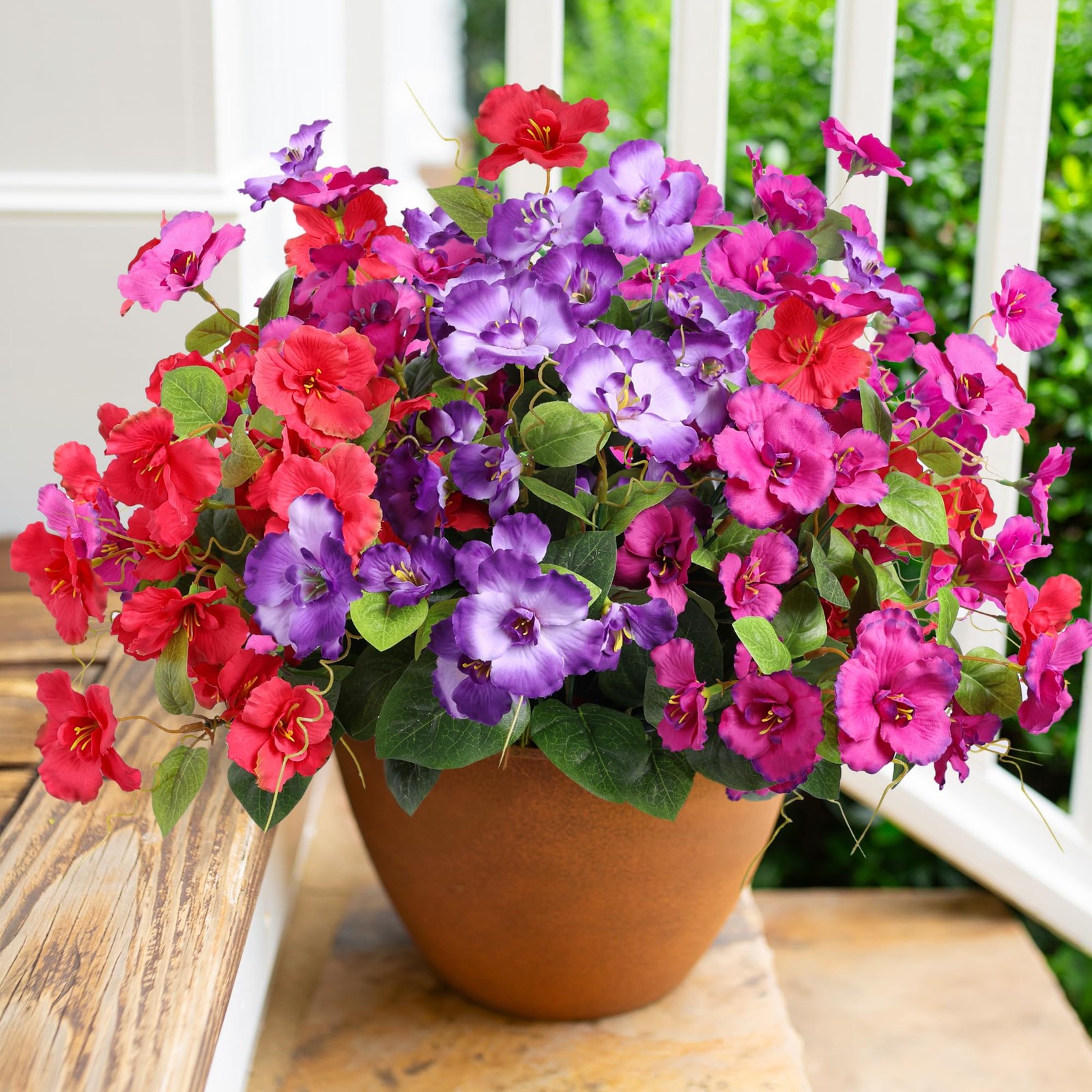 Hibiscus Artificial Flowers Plants for Outdoors Summer Decoration, 6 Bundles …