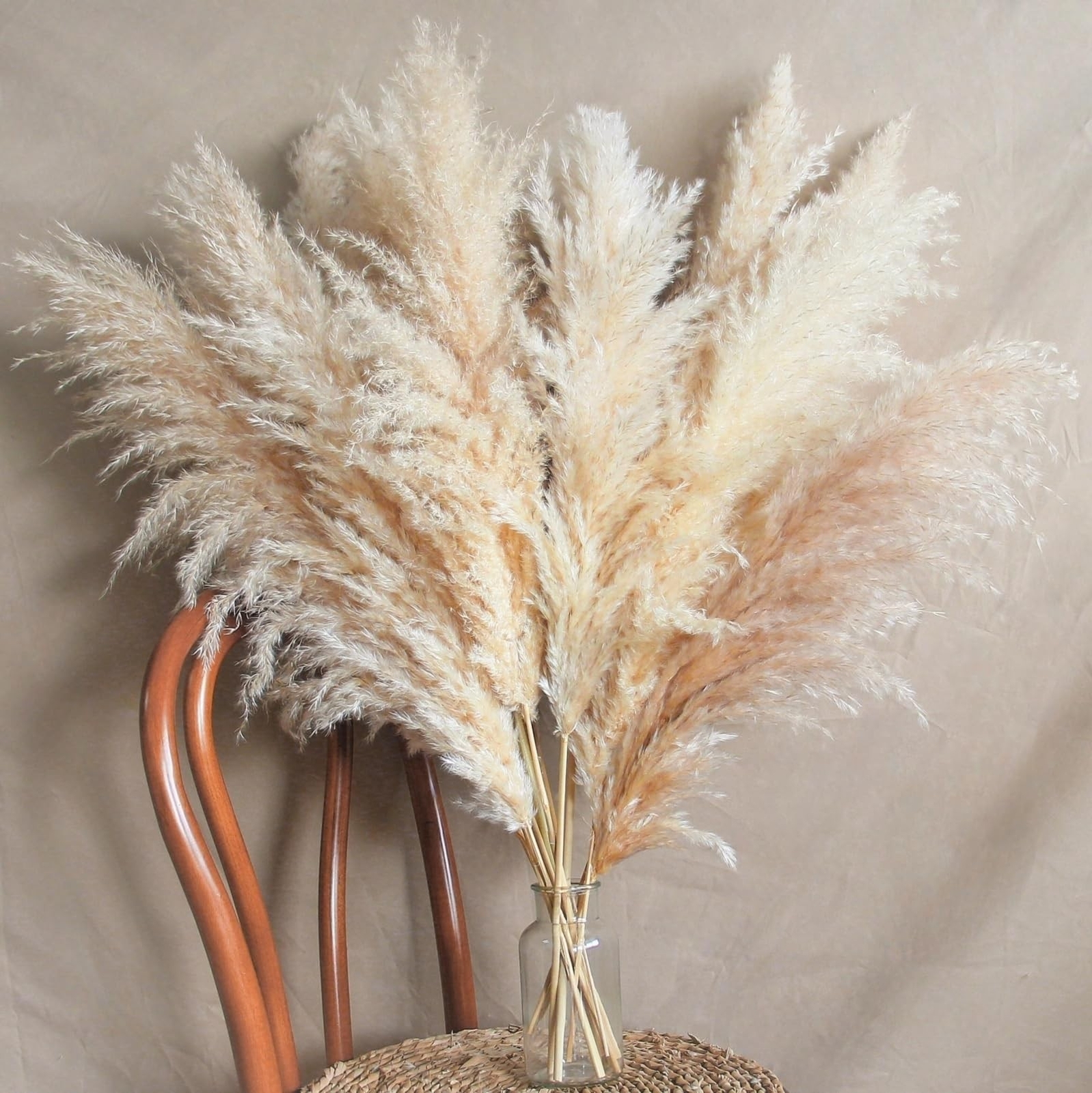 14 Stems 30″ inch Dried Pampas Grass Decor Tall, Large Pompas Grass, Boho Neu…