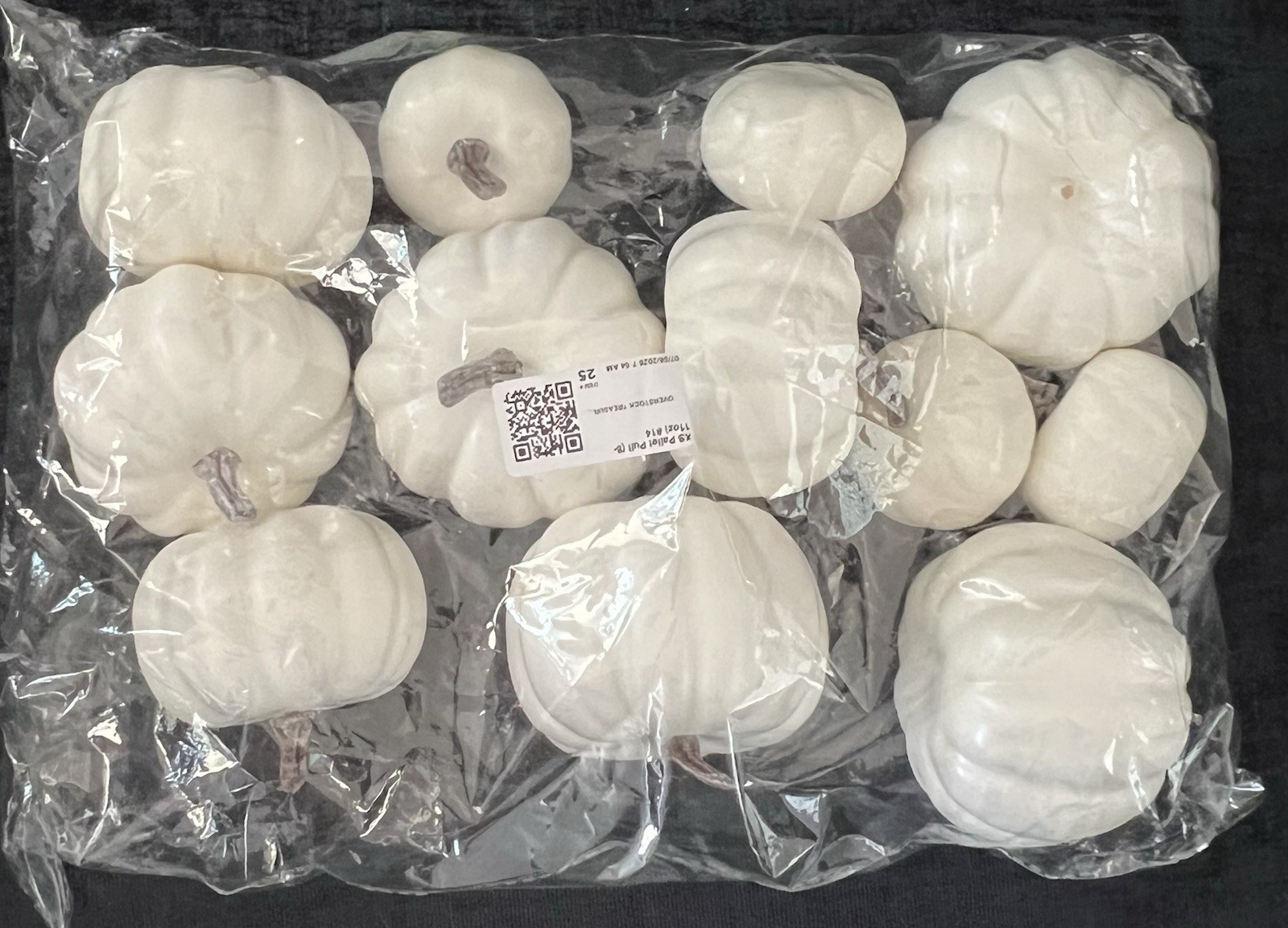 12Pcs White Artificial Pumpkins Assorted Bulk Table Decor Lifelike