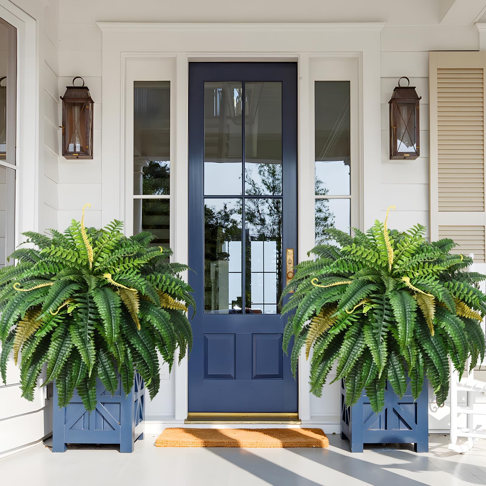 48 inch 88 Leaves XXL Large Fake Ferns Artificial Ferns for Outdoors Look Rea…