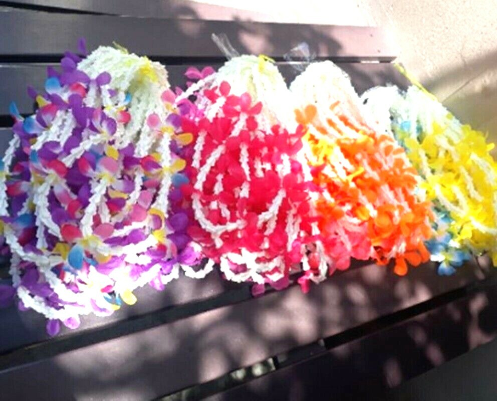 Garland Leis Flower Thai Necklace Hawaiian Luau Party Boxing Wreath Random Color